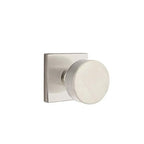 EMTEK Square Rosette Privacy Set with Matching Finish Round Knob 5210ROUUS15 - Satin Nickel (US15)