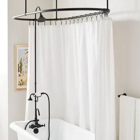 Signature Hardware 479746 Gooseneck Shower Conversion Kit with 4-11/16 Shower Head Matte Black