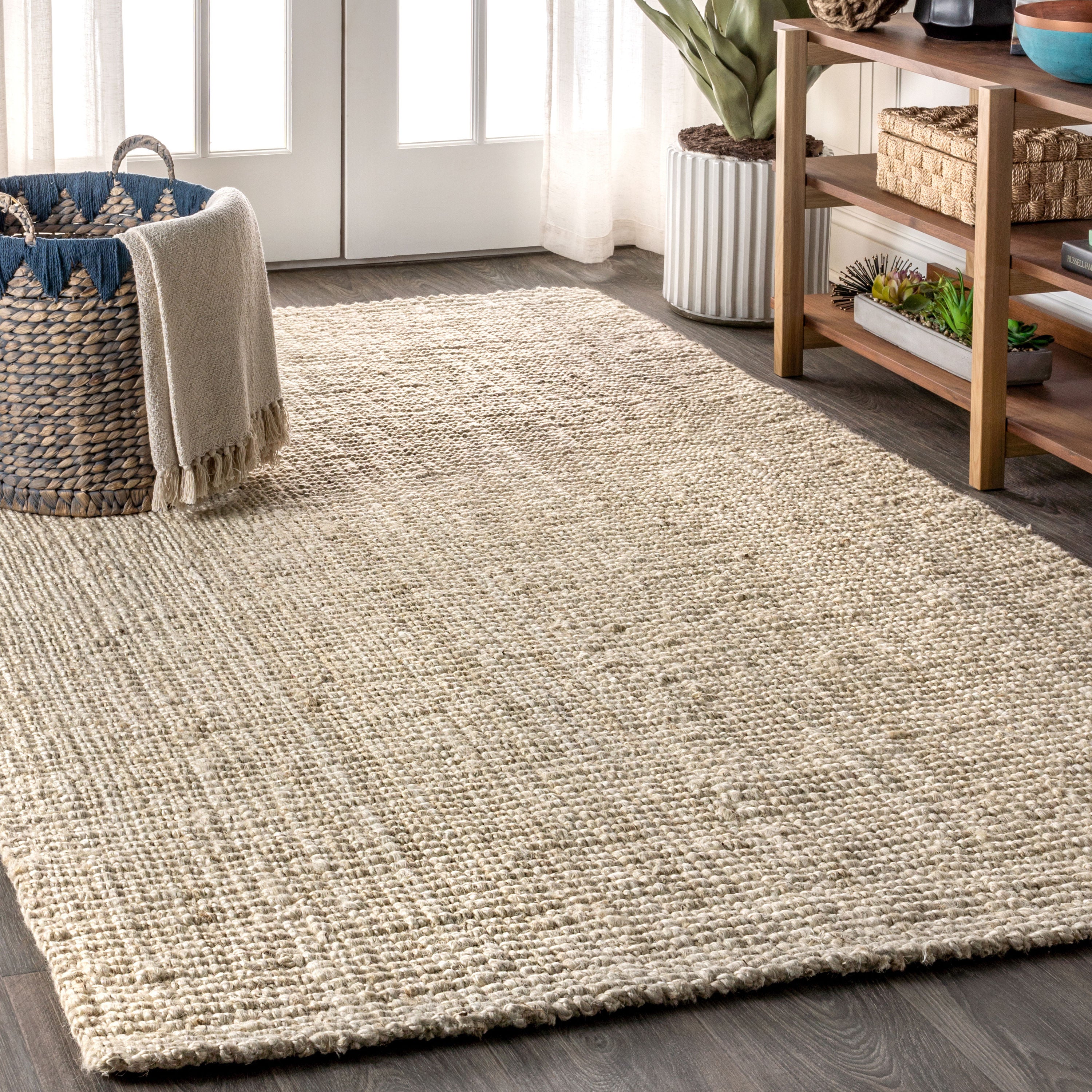 JONATHAN Y Lighting Natural Fiber 7-3/4' x 10' Jute Solid Indoor Rectangular Area Rug