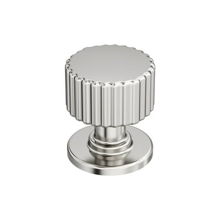 19 x Amerock BP37652 Ballard 1-1/8 Inch Fluted Mushroom Cabinet Knob Polished Nickel