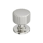 19 x Amerock BP37652 Ballard 1-1/8 Inch Fluted Mushroom Cabinet Knob Polished Nickel