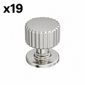19 x Amerock BP37652 Ballard 1-1/8 Inch Fluted Mushroom Cabinet Knob Polished Nickel