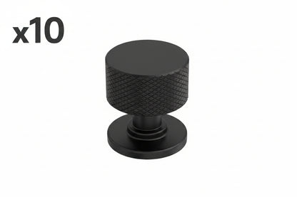10 x Amerock Balata 1-1/8 Inch (29mm) Diameter Matte Black Cabinet Knob