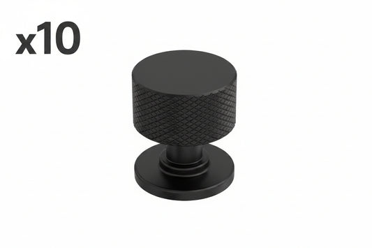 10 x Amerock Balata 1-1/8 Inch (29mm) Diameter Matte Black Cabinet Knob