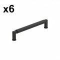 6 x Amerock BP37645 Ballard 6-5/16 Inch Center to Center Fluted Handle Cabinet Pull Matte Black