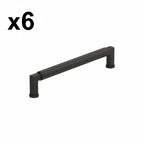6 x Amerock BP37645 Ballard 6-5/16 Inch Center to Center Fluted Handle Cabinet Pull Matte Black