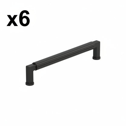 6 x Amerock BP37645 Ballard 6-5/16 Inch Center to Center Fluted Handle Cabinet Pull Matte Black