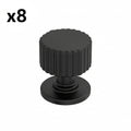 8 x Amerock BP37652 Ballard 1-1/8 Inch Fluted Mushroom Cabinet Knob Matte Black