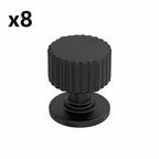 8 x Amerock BP37652 Ballard 1-1/8 Inch Fluted Mushroom Cabinet Knob Matte Black