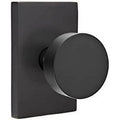 EMTEK Modern Rectangular Rosette Passage Set with Matching Finish Round Knob 5112ROUUS19 - Flat Black (US19)