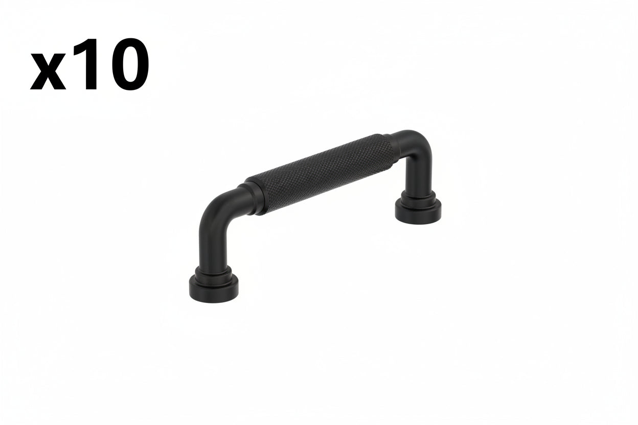 10 x Amerock Collet 3-3/4 Inch (96mm) Center-to-Center Matte Black Cabinet Pull