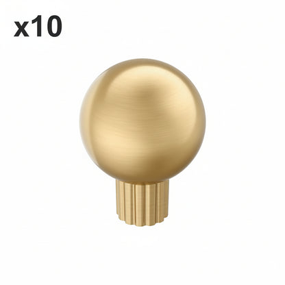 10 x Amerock BP37700 Cowrie 1-1/8 Inch Fluted Round Cabinet Knob Champagne Bronze