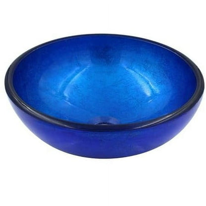 Miseno MVS-TIG-S132-12-NODRAIN Verdazzurro 12" Circular Glass Vessel Bathroom Sink - Blue