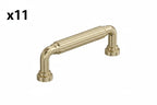 11 x Amerock Cowrie 3-3/4 Inch (96mm) Center-to-Center Golden Champagne Cabinet Pull