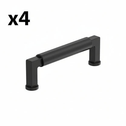 4 x Amerock BP37483 Balon 3-3/4 Inch Center to Center Smooth Handle Cabinet Pull Matte Black