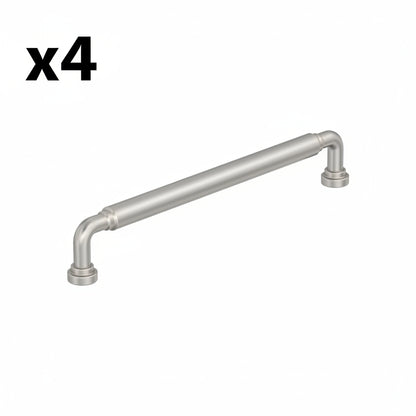 4 x Amerock BP37665 Coble 7-9/16 Inch Center to Center Smooth Handle Cabinet Pull Satin Nickel