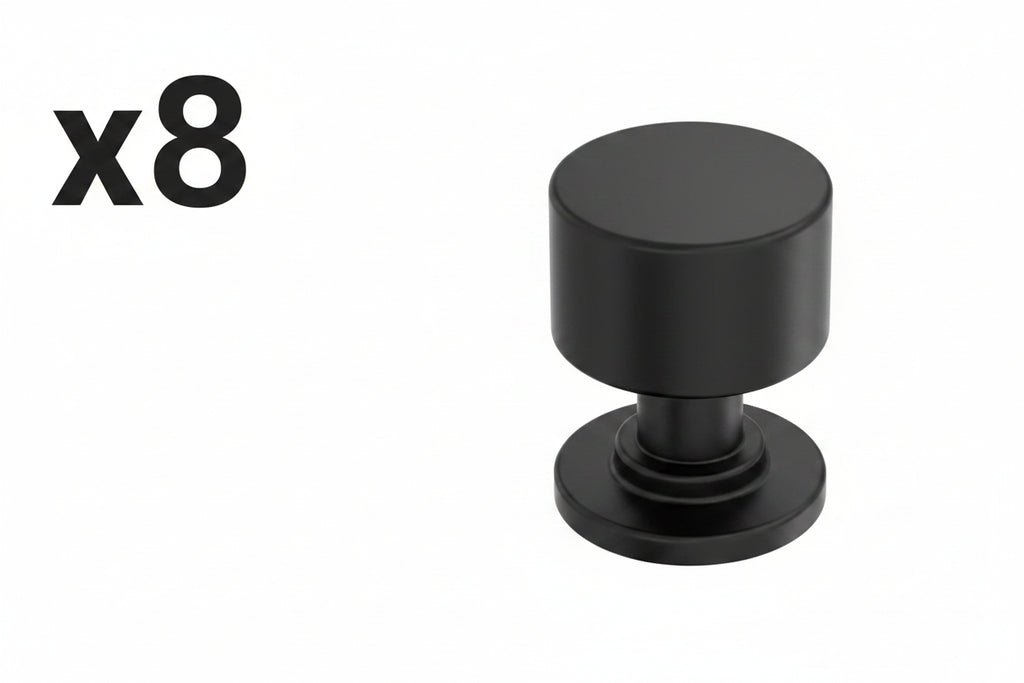 8 x Amerock Balon 1 Inch (25mm) Diameter Matte Black Cabinet Knob