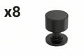 8 x Amerock Balon 1 Inch (25mm) Diameter Matte Black Cabinet Knob