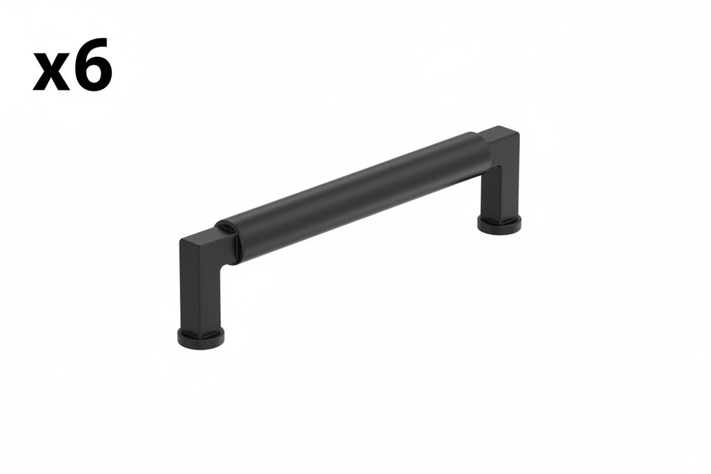 6 x Balon 5-1/16 in. (128mm) Center-to-Center Matte Black Bar Cabinet Pull