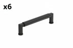 6 x Balon 5-1/16 in. (128mm) Center-to-Center Matte Black Bar Cabinet Pull