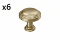 6 x Amerock Enlivity 1-1/4 Inch (32mm) Diameter Golden Champagne Cabinet Knob
