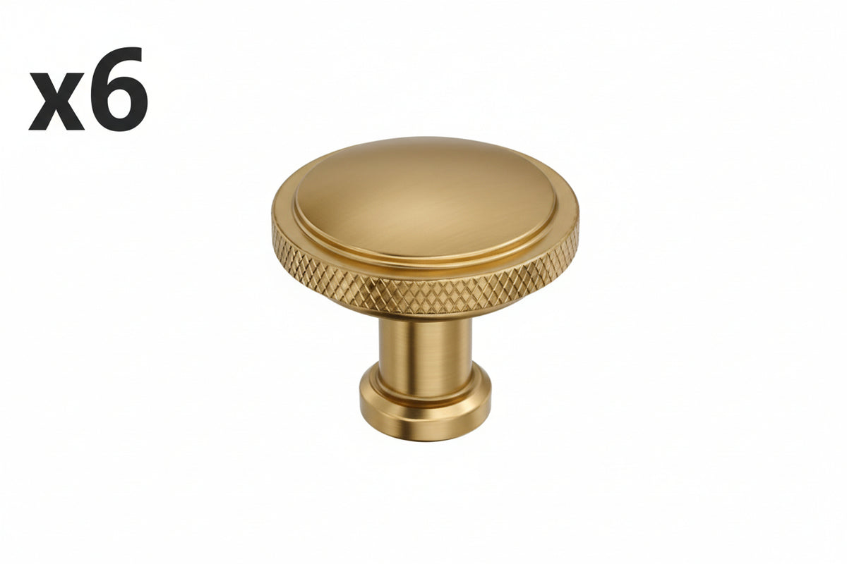 6 x Amerock Faraday 1-1/4 Inch (32mm) Diameter Champagne Bronze Cabinet Knob - *Tools Hardware & Misc