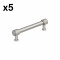 5 x Amerock BP37744 Faraday 5-1/16 Inch Center to Center Knurled Bar Cabinet Pull Satin Nickel