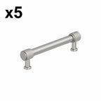 5 x Amerock BP37744 Faraday 5-1/16 Inch Center to Center Knurled Bar Cabinet Pull Satin Nickel
