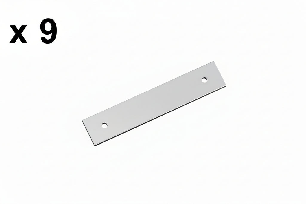 9 x Amerock Ladera 3-3/4 Inch (96mm) Center-to-Center Rectangle Polished Chrome Cabinet Pull Backplate