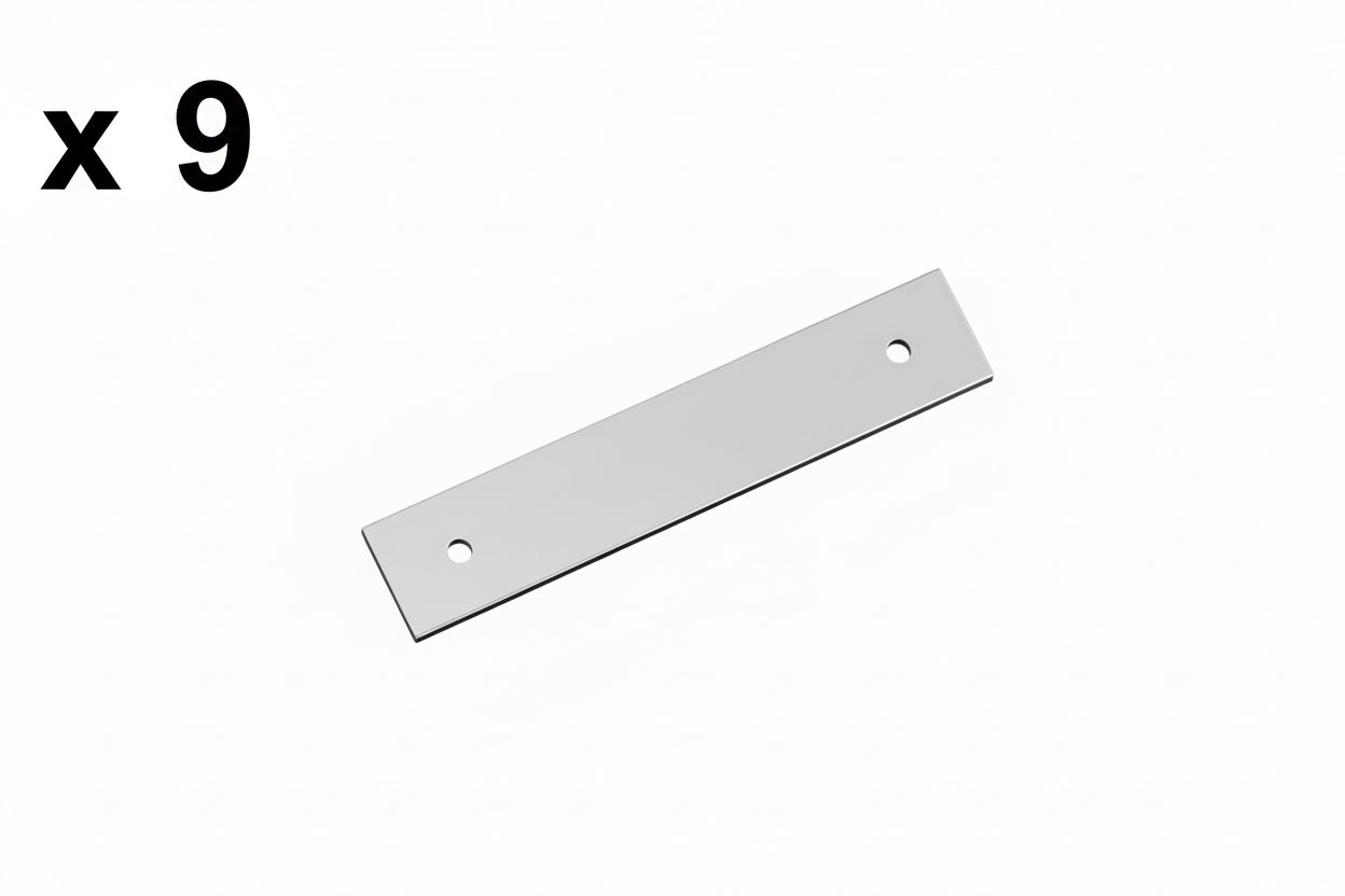 9 x Amerock Ladera 3-3/4 Inch (96mm) Center-to-Center Rectangle Polished Chrome Cabinet Pull Backplate