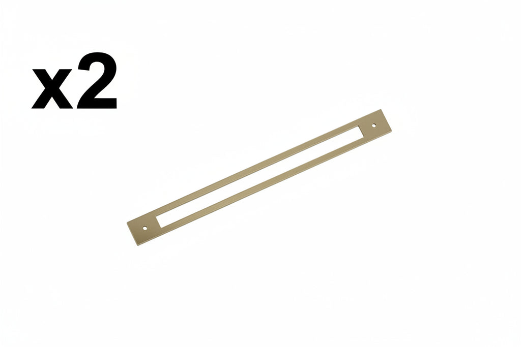2 x  Amerock Medora 12-5/8 Inch (320mm) Center-to-Center Rectangle Golden Champagne Cabinet Pull Backplate