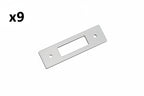 9 x Amerock Medora 3 Inch (76mm) Center-to-Center Rectangle Polished Chrome Cabinet Pull Backplate