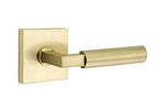 EMTEK Square Rosette Passage Set with Matching Finish Hercules Lever 5110HECRHUS4