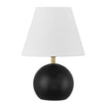 Flat Black Satin Brass Table Lamp from the Olive Collection