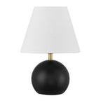 Flat Black Satin Brass Table Lamp from the Olive Collection