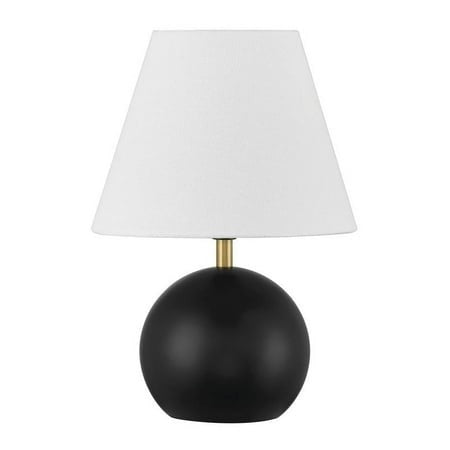 Flat Black Satin Brass Table Lamp from the Olive Collection
