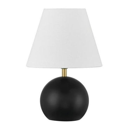 Flat Black Satin Brass Table Lamp from the Olive Collection