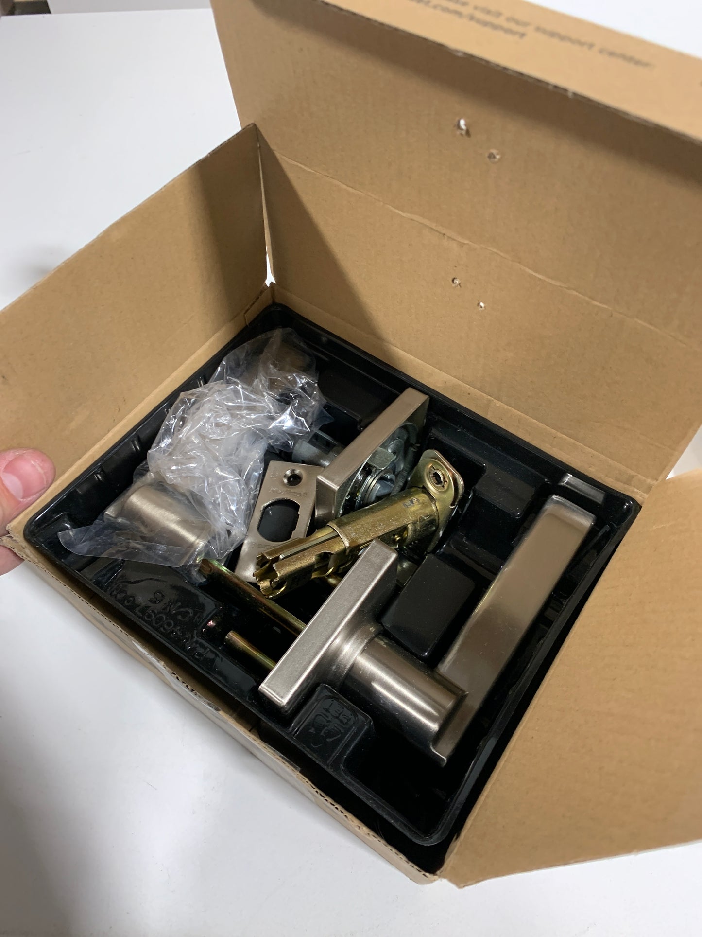 Casey Satin Nickel Hall/Closet Passage Door Handle Featuring Microban