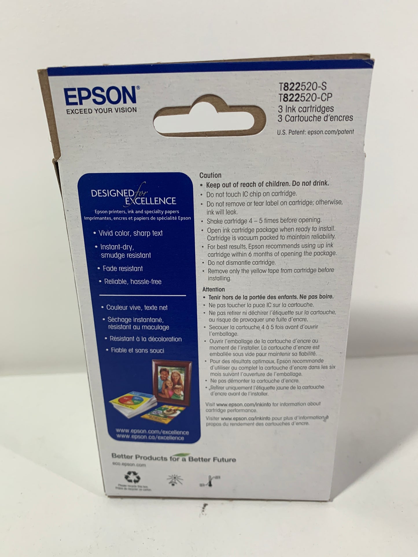 EPSON 822 DURABrite Ultra Ink Standard Capacity Black & Color Cartridge Combo Pack (T822520-S)