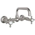 Rohl A1423XM-2 Acqui 1.2 GPM Wall Mounted Widespread Bridge Bathroom Faucet Satin Nickel