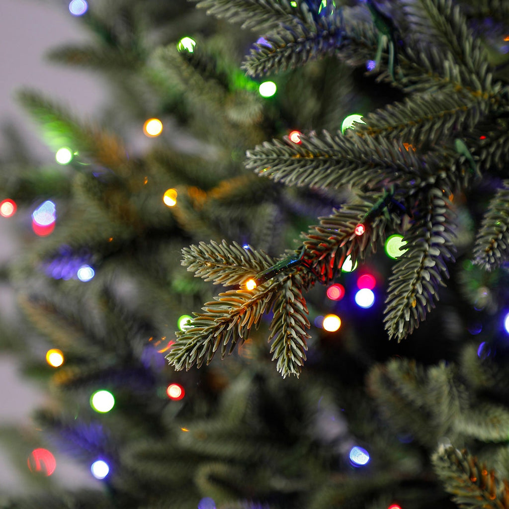 See Desc Kirkland 12 ft Pre-Lit Aspen EZ Connect Artificial Christmas Tree 4430 Color-Changing Radiant Micro LED Lights