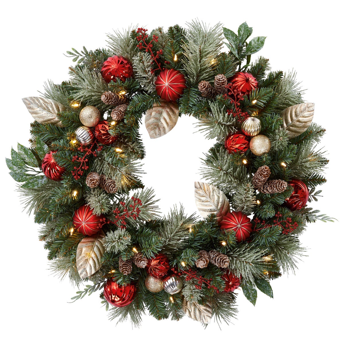 Kirkland 76.2 cm (30 in.) Pre-Lit Wreath with 50 Battery Operated LED Lights - *Christmas & Seasonal