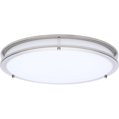 Glamour LED 17 Inch Flush Mount Brushed Nickel Finish 27K/3K/35K/4K/5K CCT Selectable
