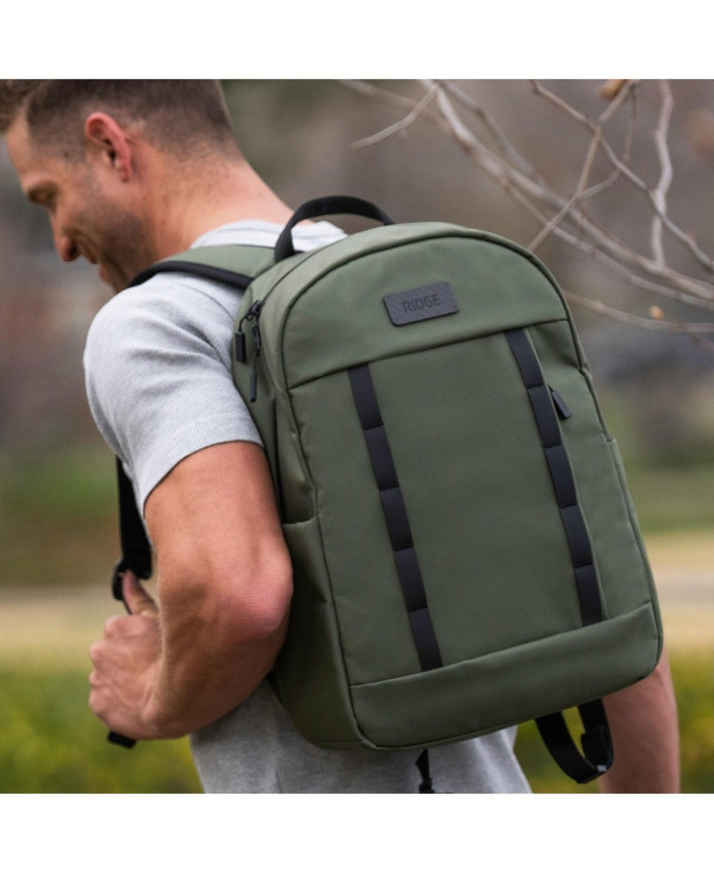 The Ridge Wallet - Commuter Backpack - Matte Olive - Green