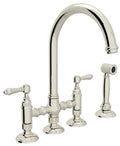 Rohl A1461lmws-2 San Julio 1.5 GPM Widespread Bridge Kitchen Faucet - Nickel