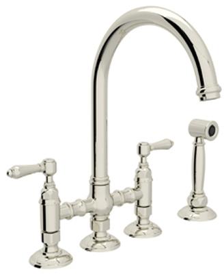 Rohl A1461lmws-2 San Julio 1.5 GPM Widespread Bridge Kitchen Faucet - Nickel