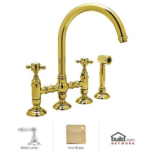 Rohl San Julio 1.5 GPM Widespread Bridge Kitchen Faucet - Includes Side Spray Model: A1461LMWSIB-2