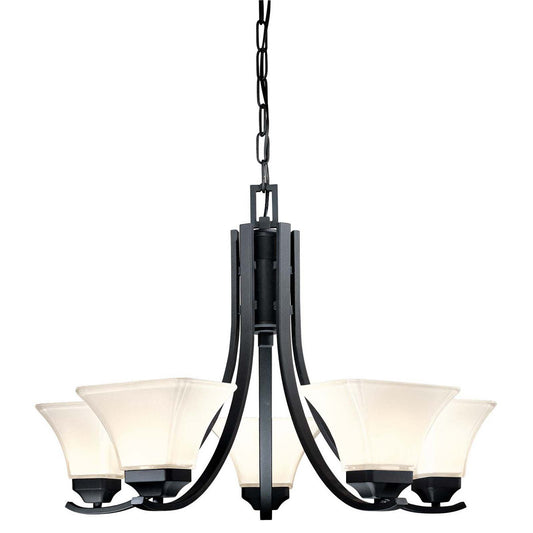 Agilis 5-Light Black Modern Antler Chandelier for Dining Room