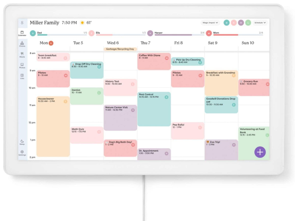 Skylight - Calendar Max: 27 Inch Touchscreen Smart Calendar and Family Organizer - White