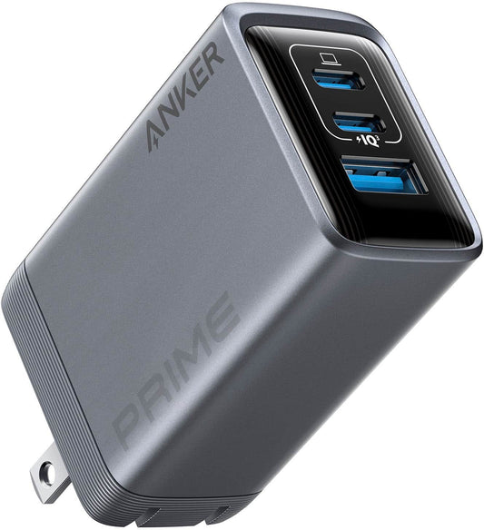 Anker - Prime Charger (100W, 3 Ports, GaN) - Silver